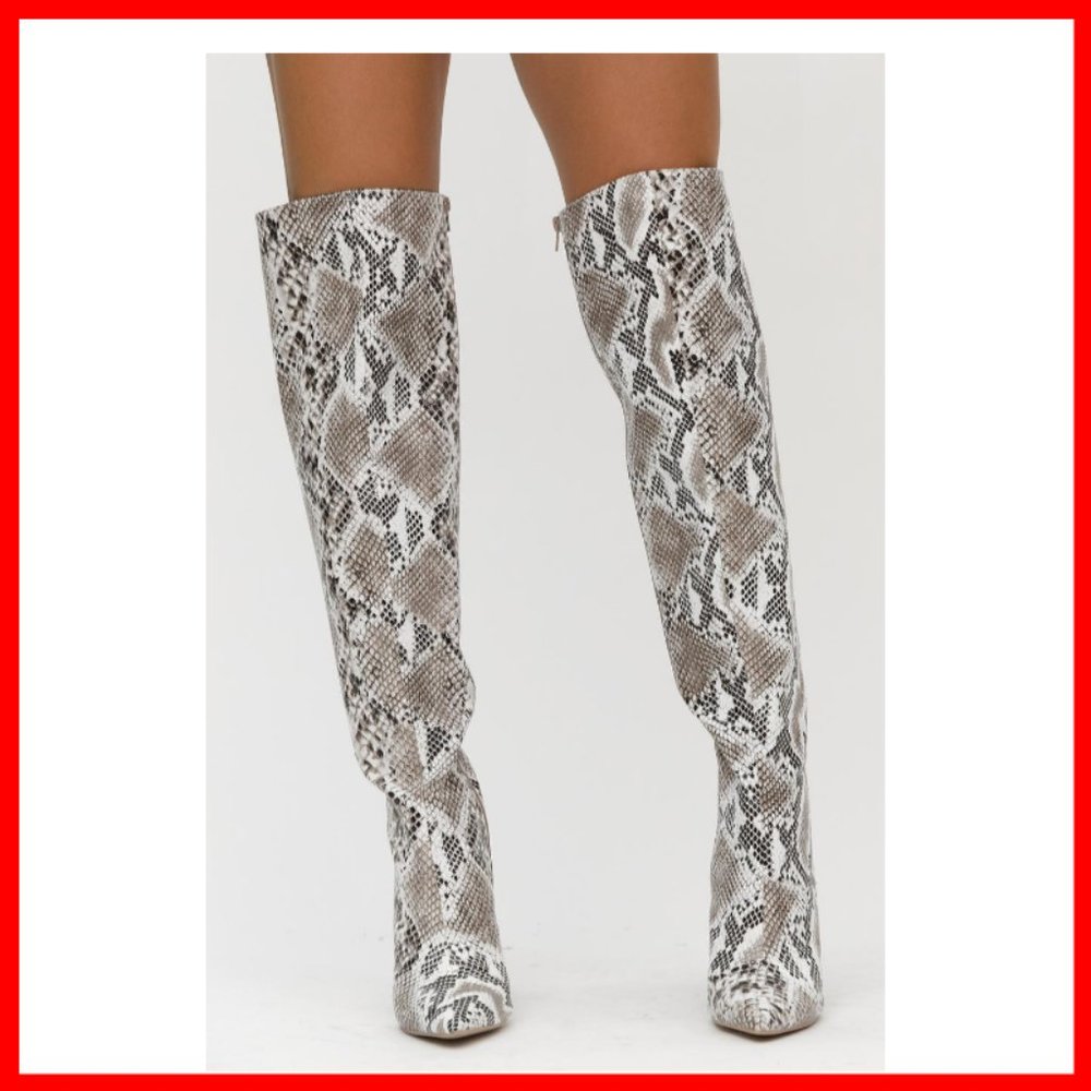 NWT Snakeskin Thigh High Boot - Picture 2 of 7
